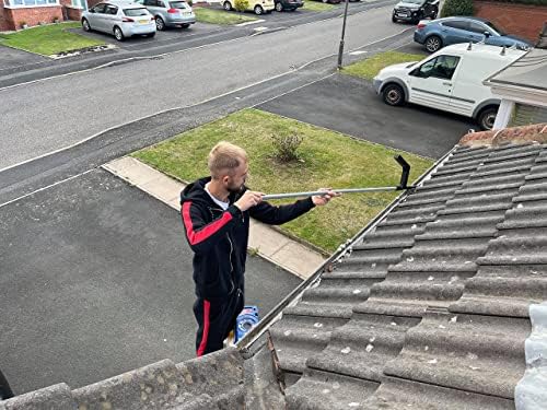 Gutter Cleaning Tool with extendable Pole - Scraper Cleaner Tool to Remove Leaves and Debris from gutters