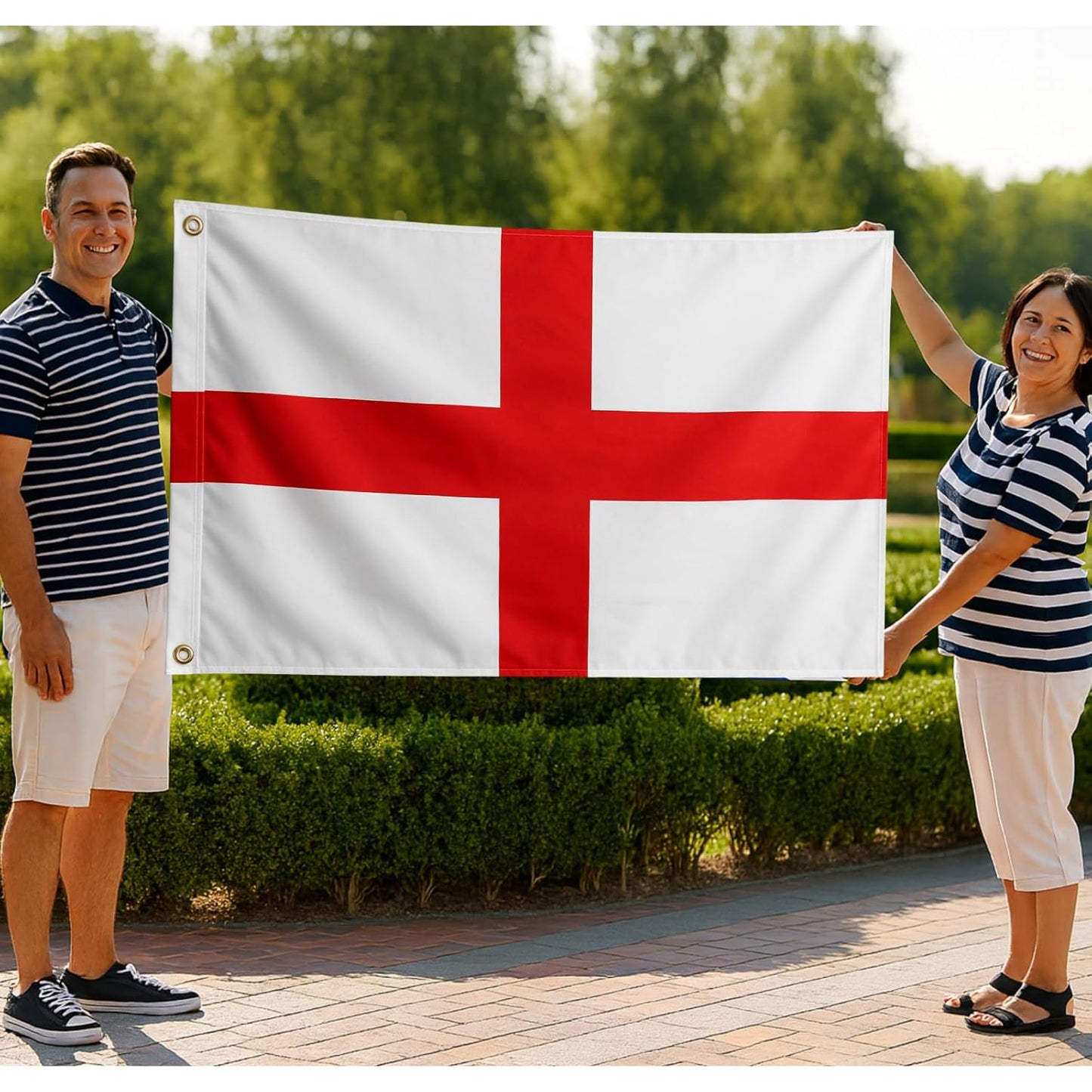 ENGLAND Flag St George’s Flag (PACK OF 2) 5ft x 3ft with Brass Eyelets for Football Rugby St George’s Day, Euro & World Cup, Festivals Parades Parties Homes Gardens & Patriotic Celebrations St George