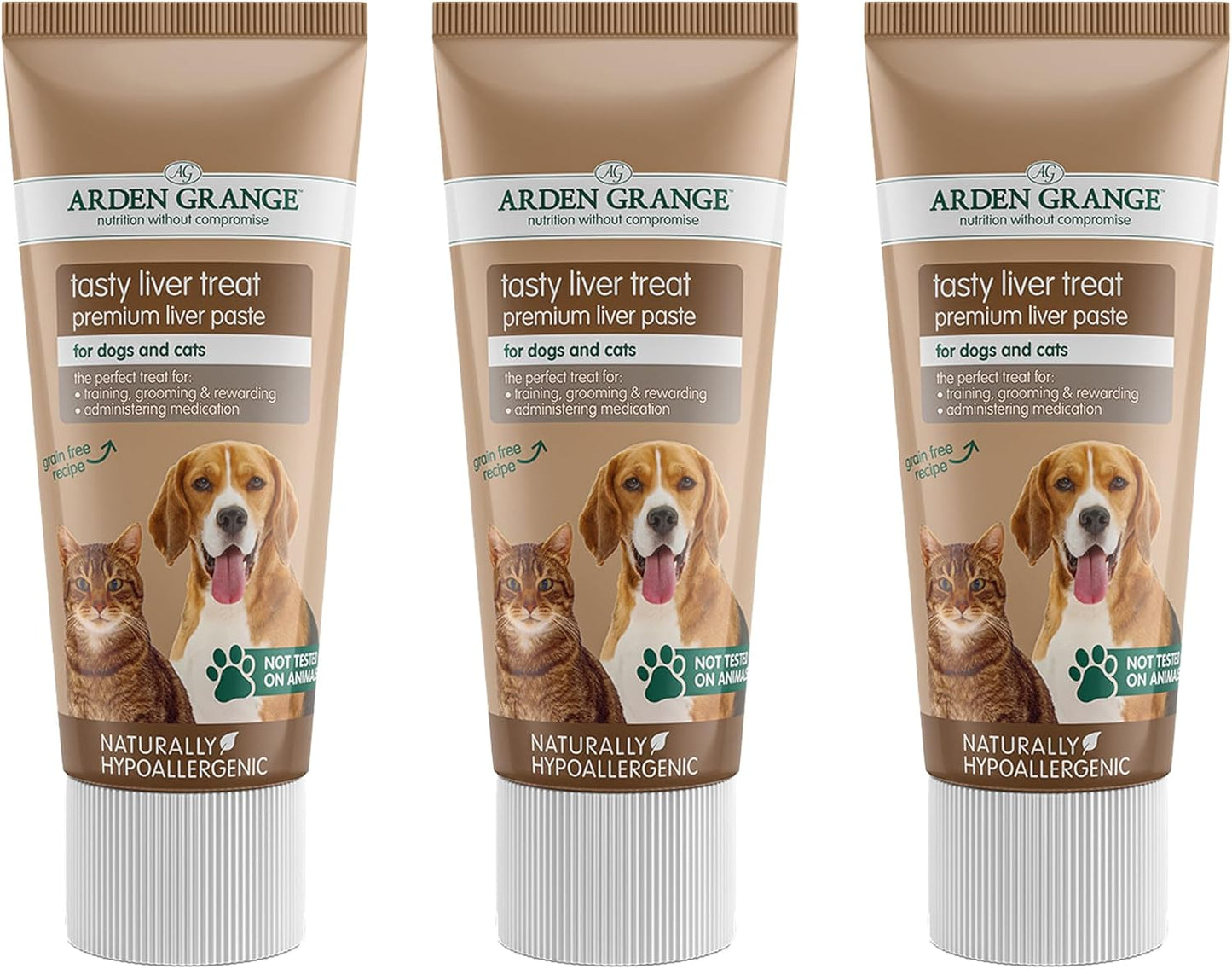 Arden Grange Premium Liver Paste Treat for Adult Dogs and cats (3 x 75g)