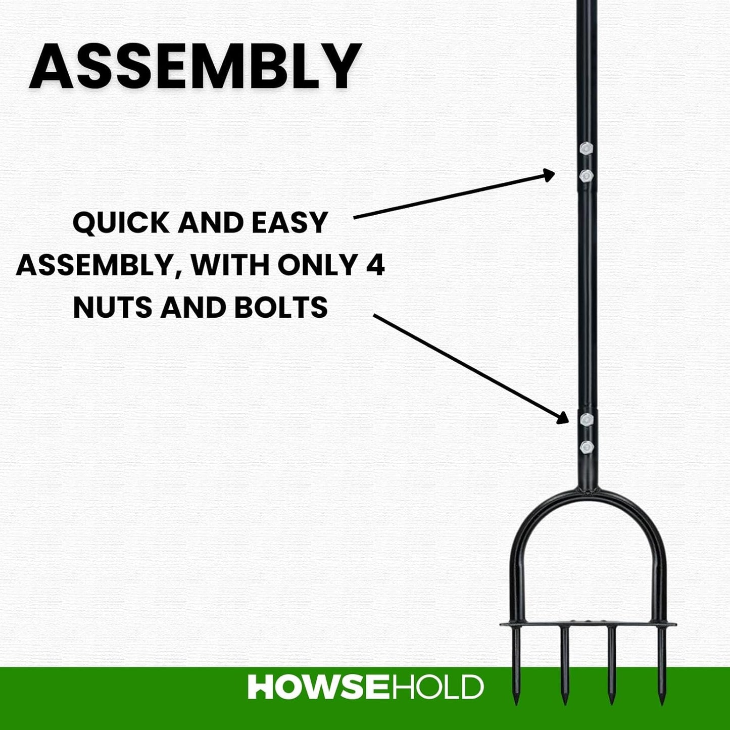 HowseHold Manual Spike Lawn Aerator Tool, Heavy Duty Steel, T-Handle with Foot Plate, for Grass and Garden, Compacted Lawns, Healthy Lawn Growth
