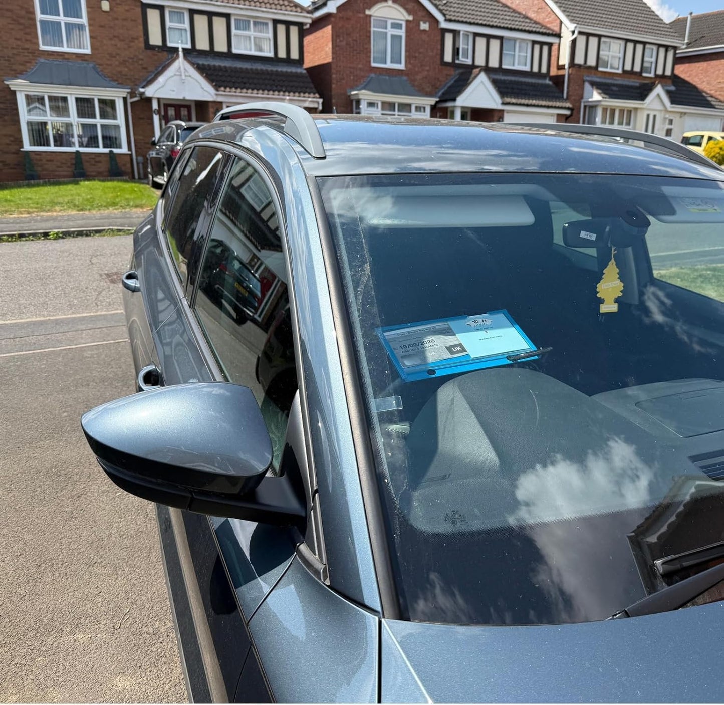 Disabled Parking Permit Protector Lock for Cars Anti-Theft Badge Holder Wallet with Cable Lock for Steering Wheel Includes Clear Cover and Clock Card Secure Display Solution