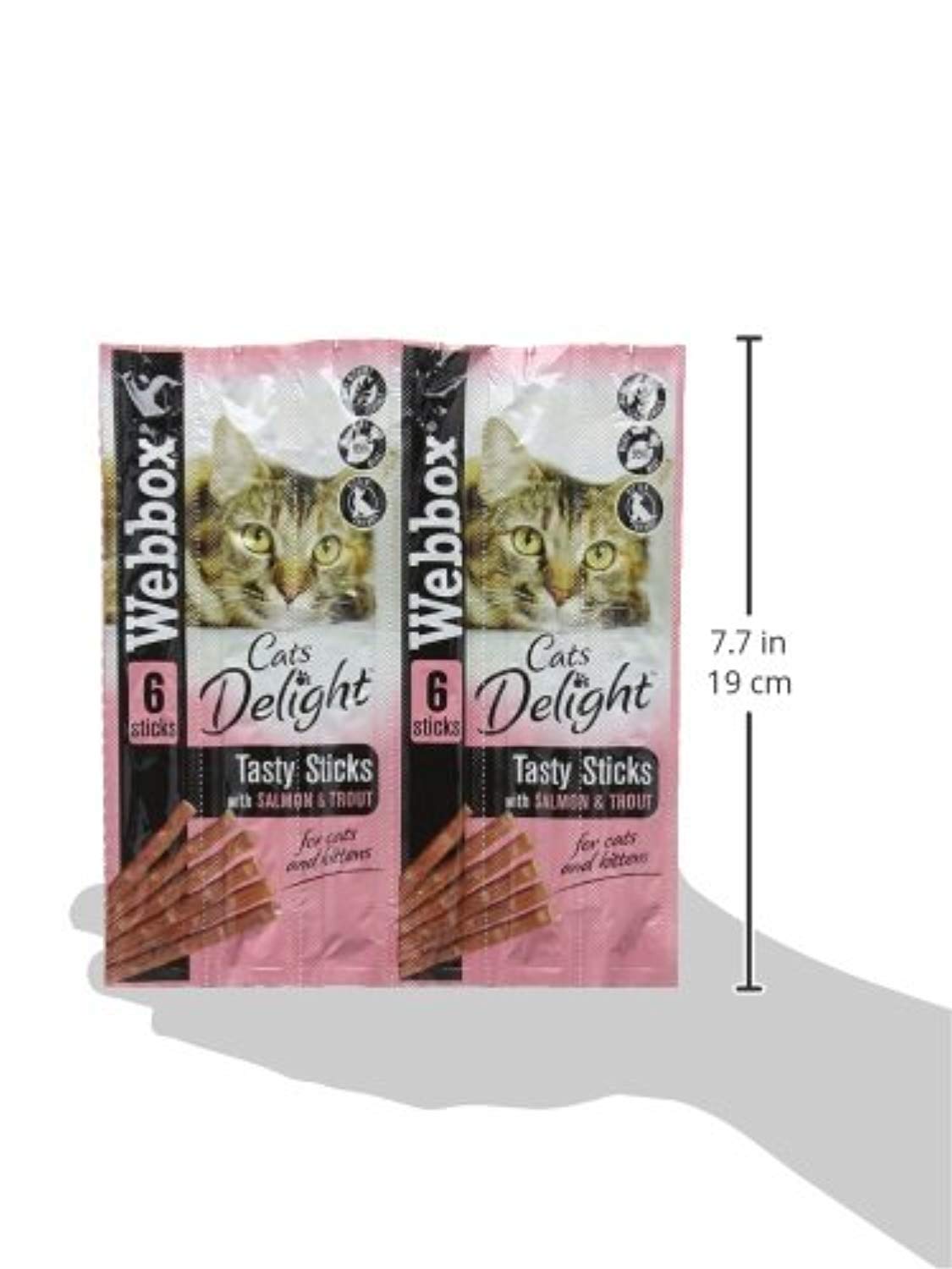 Webbox Delight Cat Sticks Salmon and Trout, 30 g, Pack of 12