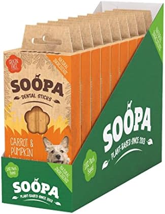 Soopa Pumpkin and Carrot Natrual Dental Sticks for Dogs