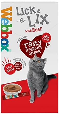 Webbox Beef Lick-e-Lix Cat Youghurt Treats for Cats and Kittens [PACK OF 8]