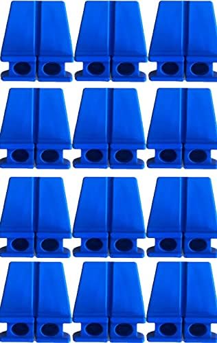 Brick Line Blocks [12 Pack] for Bricklaying Straight Bricks Blue Corner Line Anchor Blocks (12 Blue Blocks)