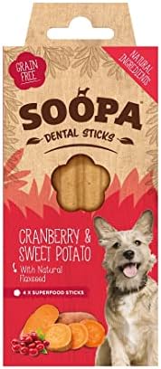 Soopa Cranberry and Sweet Potato Natrual Dental Sticks for Dogs