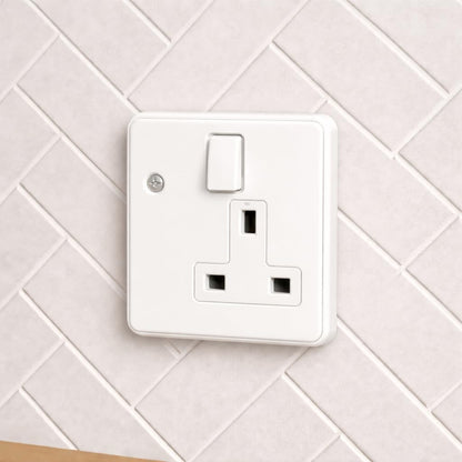 1-Gang 10mm White Single Socket or Switch Spacer (Pack of 4) Wall Box Extender for Tiled or Panelled Surfaces