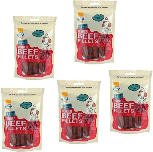 Beef Fillet Treats for Dogs - Bundle of 5 90g Natural Beef Meat Treats Low Fat