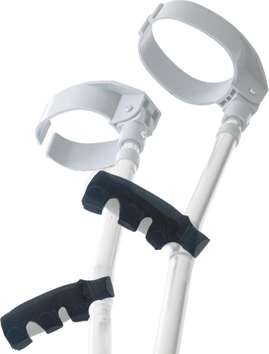 Crutches Handle Pads (2 Pack) – Soft Padded Grip Covers for UK Standard Forearm & Walking Crutches | Washable, Secure Hook & Loop Fit | Prevent Hand Soreness & Blisters