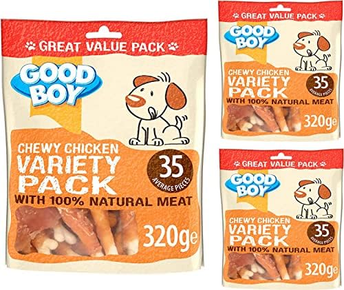 Chicken Variety Treat Bundle for Dogs - Bundle of 3 320g Good Boy Natural Chicken Breast Meat Treats