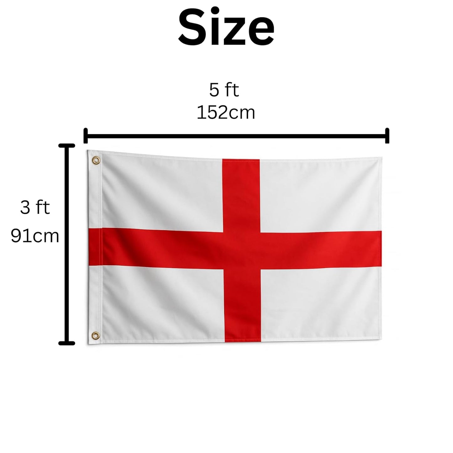 ENGLAND Flag St George’s Flag (PACK OF 2) 5ft x 3ft with Brass Eyelets for Football Rugby St George’s Day, Euro & World Cup, Festivals Parades Parties Homes Gardens & Patriotic Celebrations St George