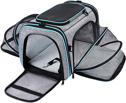 Expandable Pet Carrier for Cat, Kittens, Puppy extendable cat carrier - Travel Friendly with fleece bed