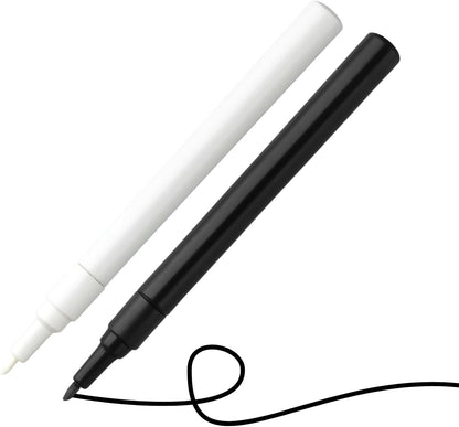 HowseHold Laundry Marker Pens (Pack of 2) Black and White Fabric Permanent Markers for Clothes, School Uniform Dark and Light Farbics Fine Nibs