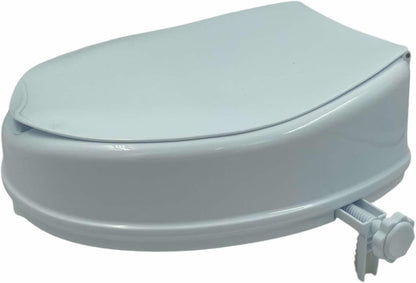 Raised Toilet Seat 4inch 10cm with Lid for Elderly and Disabled, Comfortable Raised Toilet Riser for Adults, Ideal for Elderly and Limited Mobility Aid