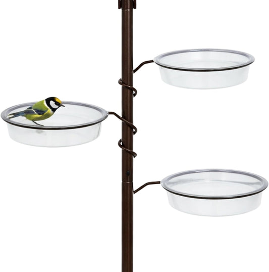 Replacement Plastic Wild Bird Water Dish/Bowl (Pack of 3) For Outdoor Bird Stations Perfect for Water, Bird Seed and Bird Baths