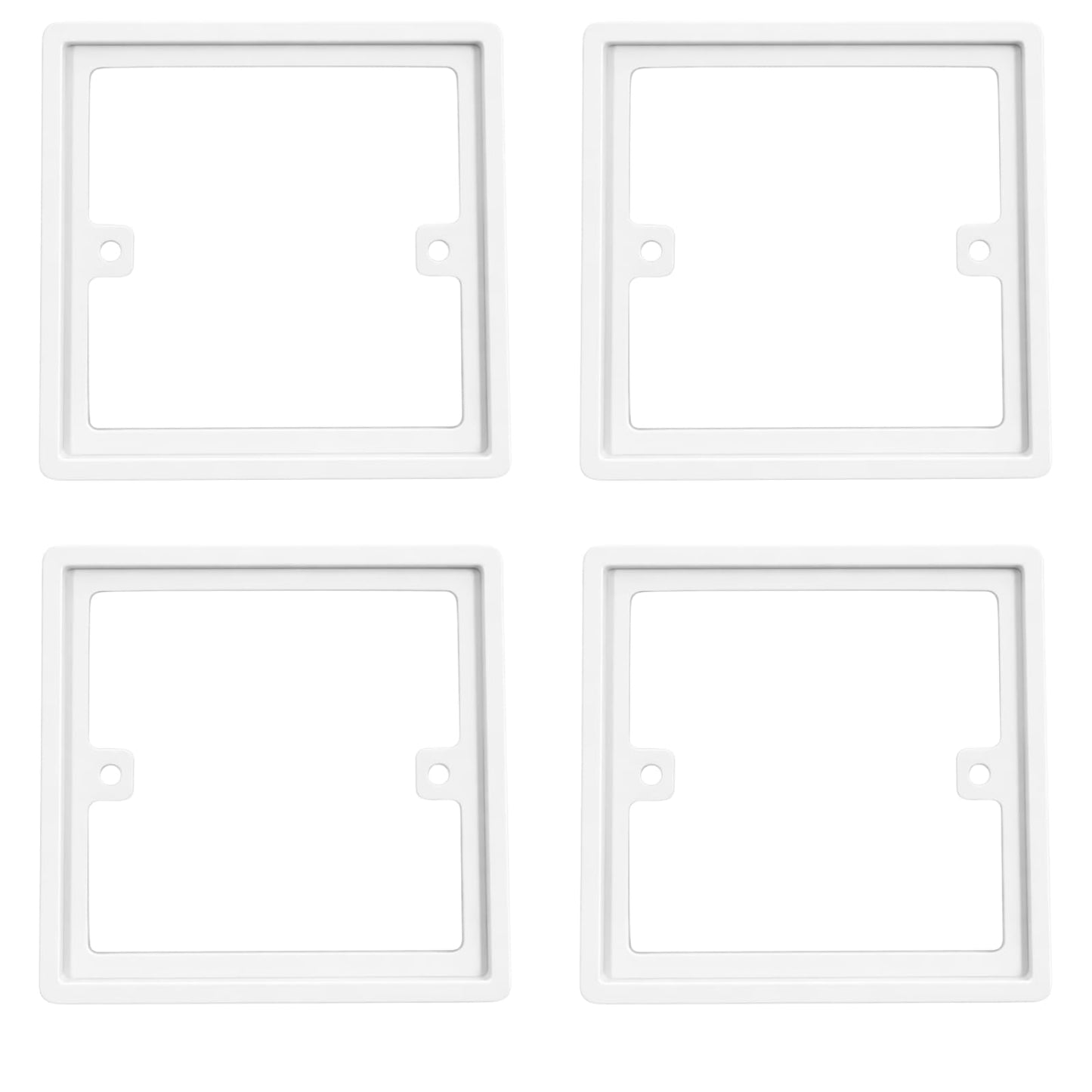 1-Gang 10mm White Single Socket or Switch Spacer (Pack of 4) Wall Box Extender for Tiled or Panelled Surfaces