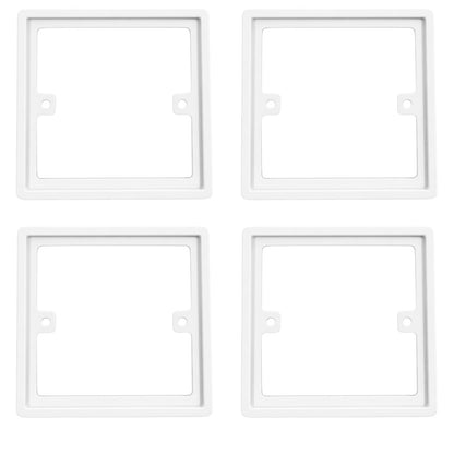 1-Gang 10mm White Single Socket or Switch Spacer (Pack of 4) Wall Box Extender for Tiled or Panelled Surfaces