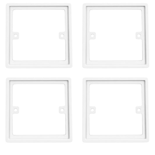 1-Gang 10mm White Single Socket or Switch Spacer (Pack of 4) Wall Box Extender for Tiled or Panelled Surfaces