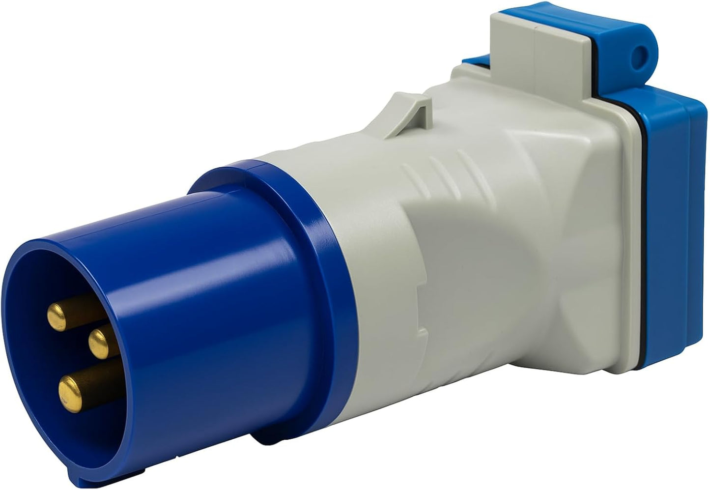 16A to 13A Plug Adapter with Hinged Cover – 3 Pin to UK Socket Camping Electric Hook Up for Caravans, Motorhomes, Catering Trailers & Generators