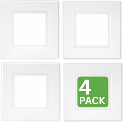 Light Switch Surround Cover Plate, White Finger Plates for Single Switches and 1-Gang Sockets, Pack of 4