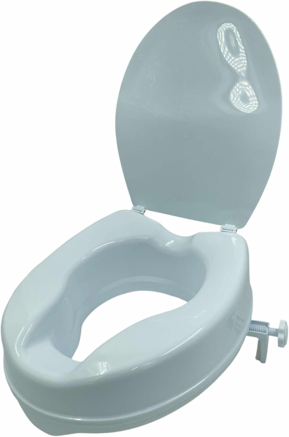 Raised Toilet Seat 4inch 10cm with Lid for Elderly and Disabled, Comfortable Raised Toilet Riser for Adults, Ideal for Elderly and Limited Mobility Aid