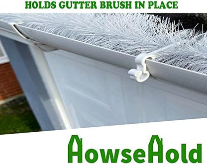 Gutter Brush Clips White [30 Pack] Keeps Gutter Brush/Gutter Mesh Guards in Place