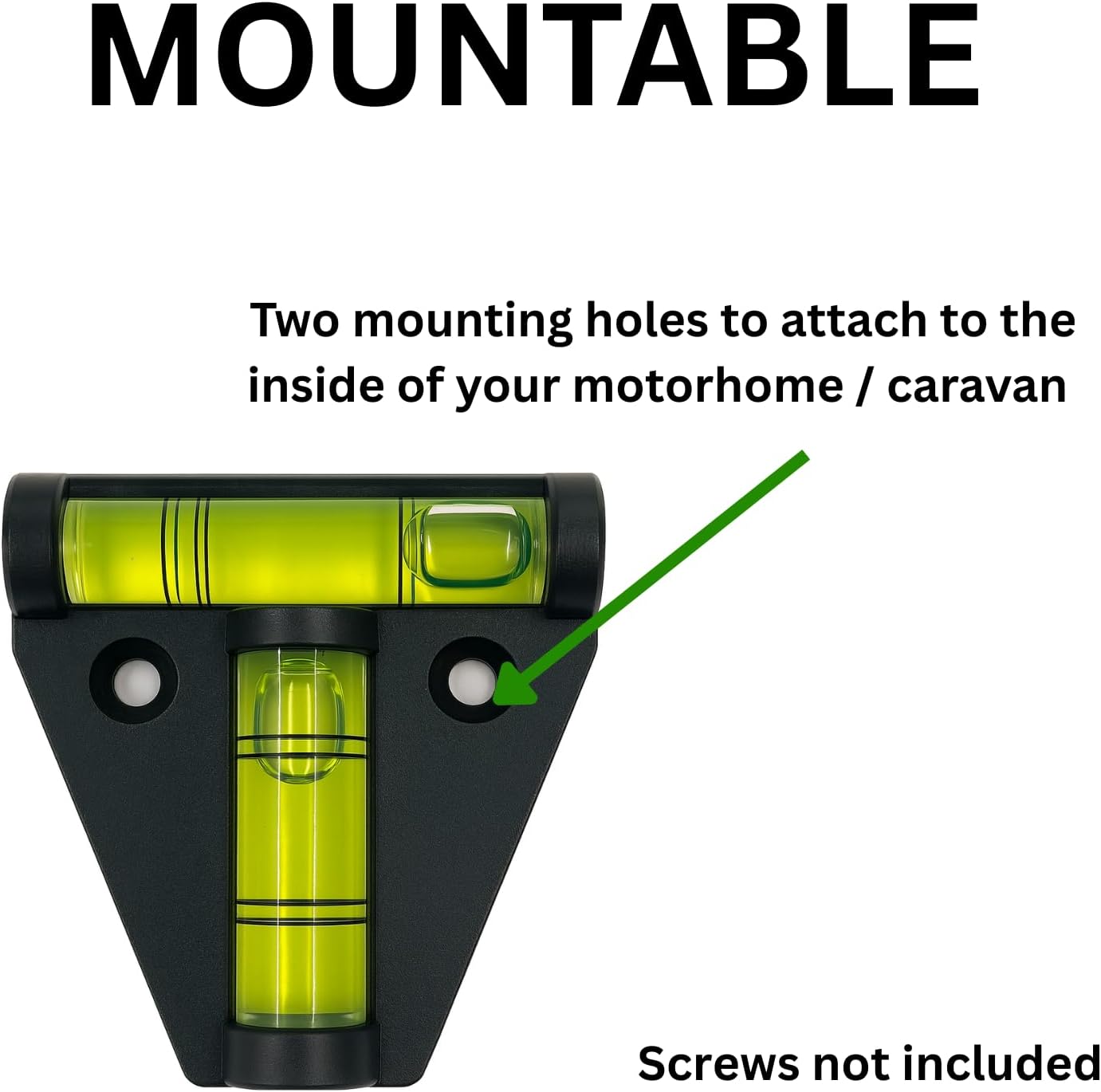 Caravan Spirit Level - 2 Way Bubble Leveling Device for Camping, Motorhomes, Campervans, Trailers & RVs – Easy Mounting Accessory for Accurate Leveling