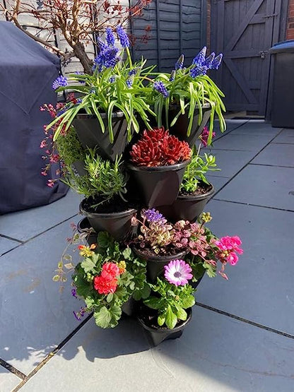 Stackable Trio Planters  - Strawberry planters, tower planter, bedding plants