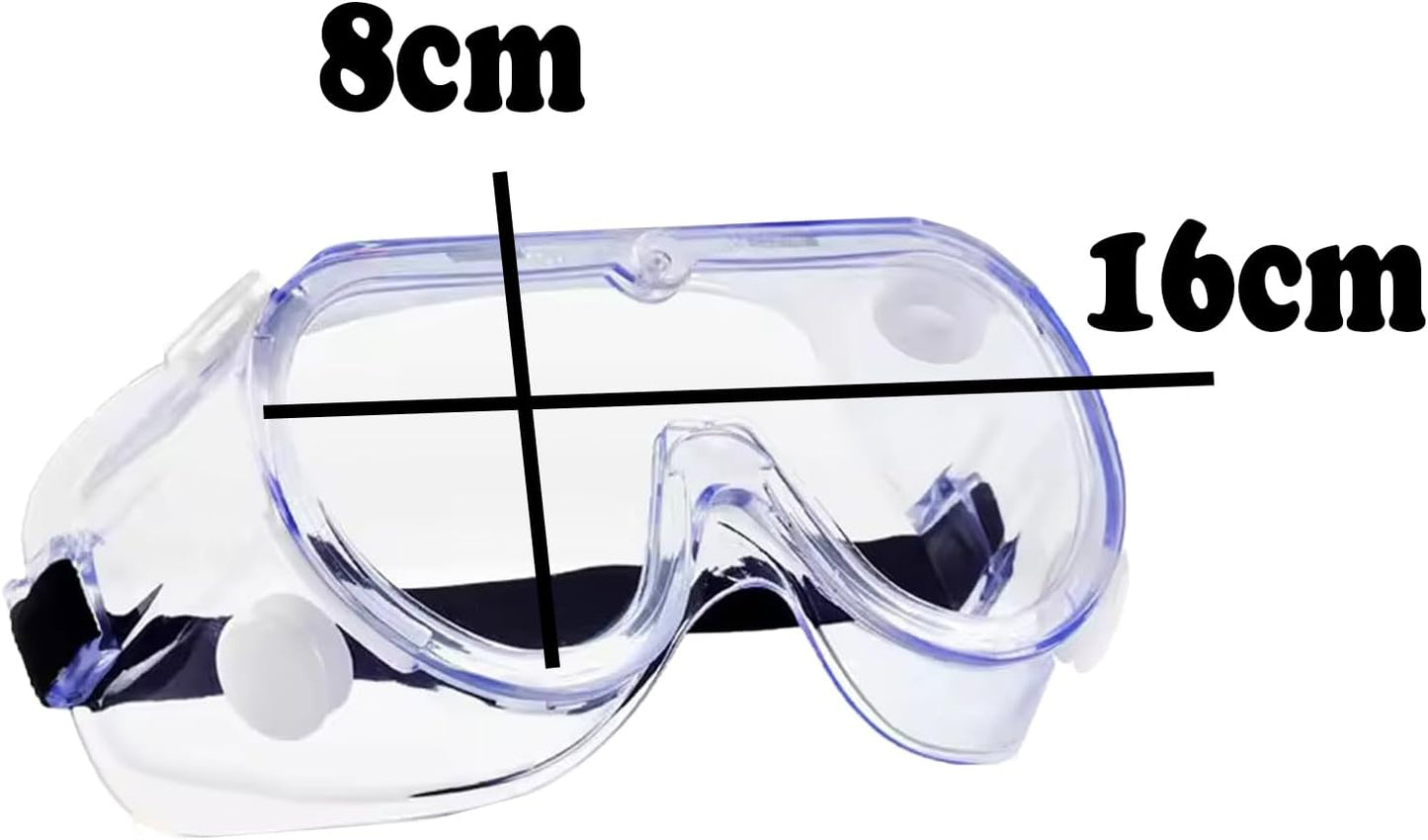 HowseHold Safety Goggles (Pack of 8) Anti Fog Protective Safety Glasses Chemical Splash Resistant Clear Eye Protection for Home Lab Workplace Comfortable Strap
