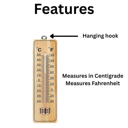 Wall Thermometer for Indoor and Outdoor Use (Pack of 2) Measure Room Garden Greenhouse Office Temperature Measures Fahrenheit and Centigrade Dual Scale °C/°F