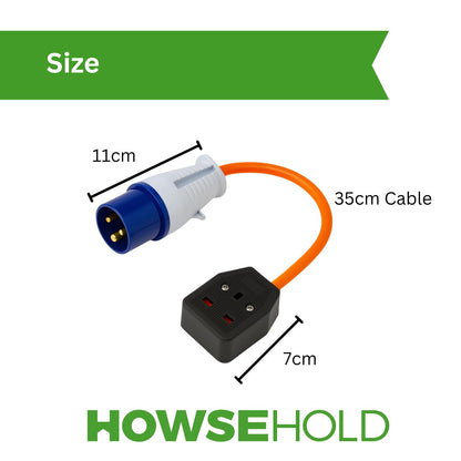 16amp to 13amp Adapter 3 Pin to UK Socket Converter 110v To 240v Converter Hook Up Camping, Generators & Caravan Mains Hookup 250V 16A Electric 16amp Plug Sockets