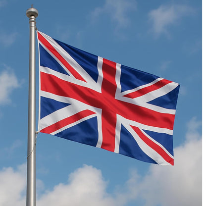 Union Jack Flags Britain UK Flag (PACK OF 2) 5ft x 3ft with Brass Eyelets British UK National Flag for Indoor & Outdoor Use, Parties Festivals Coronation Street Decorations Royal Celebrations,