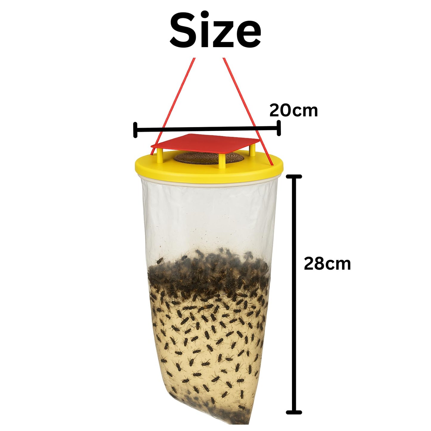 Fly Trap (Pack of 2) Outdoor Hanging Fly Catcher Bags with Bait Included Traps Flies, Fruit Flies, Insects & Bugs Ideal for Gardens & Bins Catches Thousands