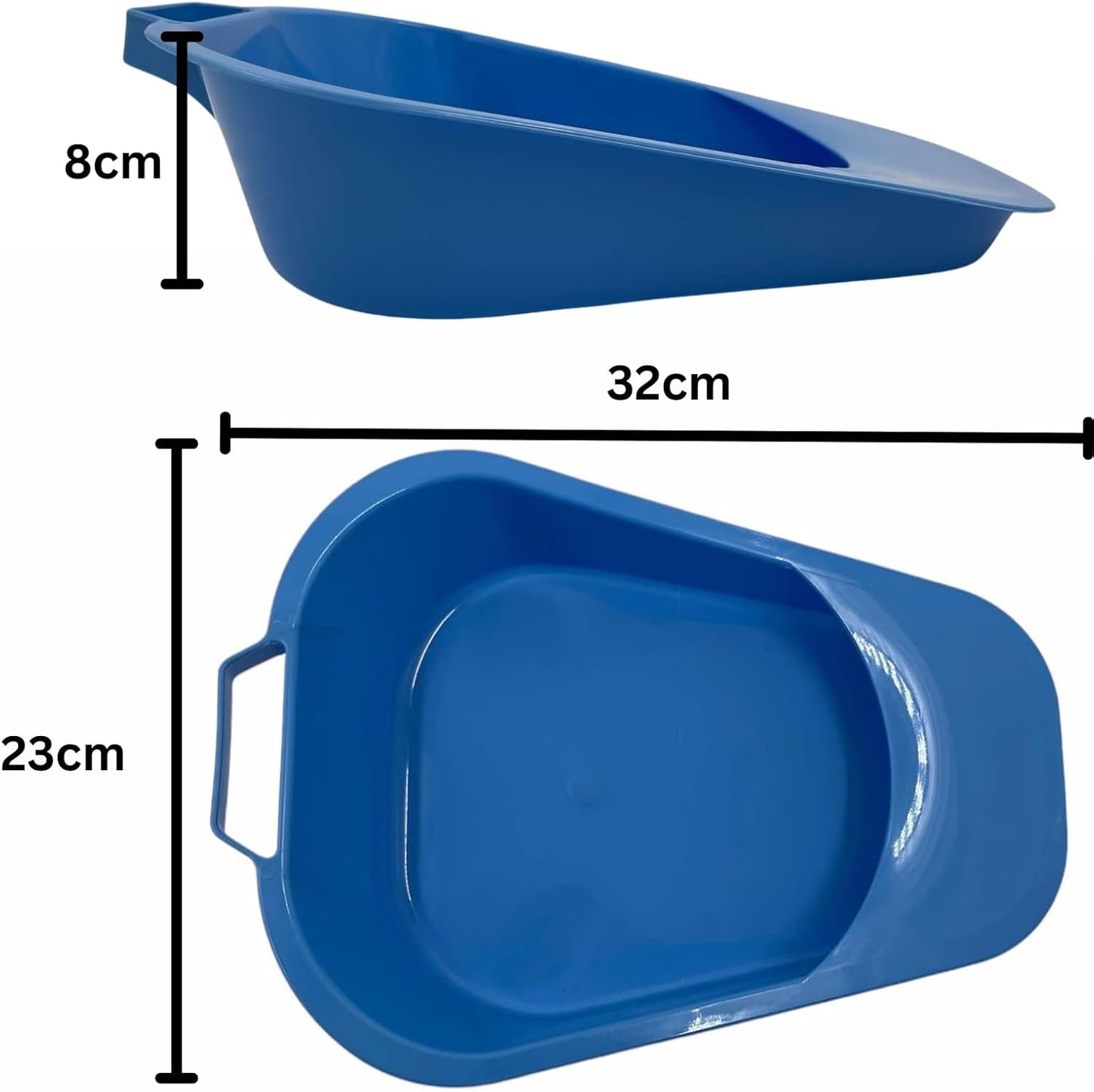 Bedpan for Men and Women – Reuseable Portable Bedpan with Handle, Ideal for Elderly, Hospital Use, Home Care, and Incontinence – Comfortable, Durable Design (Blue) Bed Pan