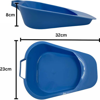 Bedpan for Men and Women – Reuseable Portable Bedpan with Handle, Ideal for Elderly, Hospital Use, Home Care, and Incontinence – Comfortable, Durable Design (Blue) Bed Pan