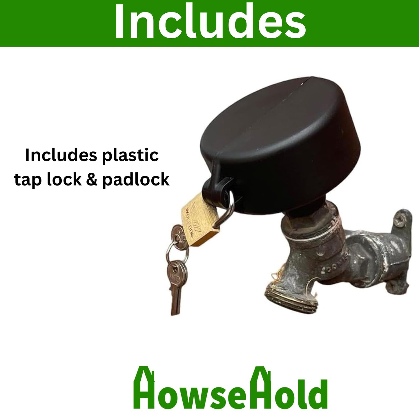 Outside Tap Lock with Padlock Included Prevents Unwanted Use and Water Theft – Secure Outdoor Garden Tap Cover Easy Fit Lock for Outside Taps (1 Pack)
