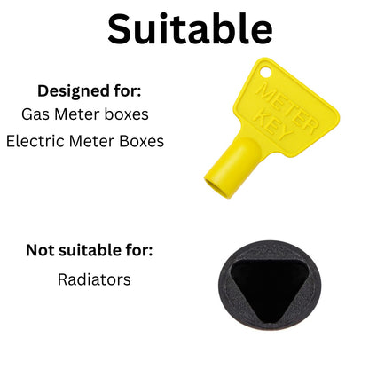 HowseHold Gas Meter Box Key Yellow (4 Keys) Triangular Electric Utility Box Key Plastic Black Gas Meter Key for Reading