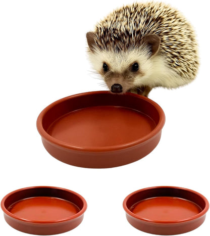 Hedgehog Bowl for Food and Water (Pack of 3) Hedge Hog Feeding Bowls Outdoor Wildlife Garden Dishes 13cm Wide, Low-Profile 2cm Deep Design