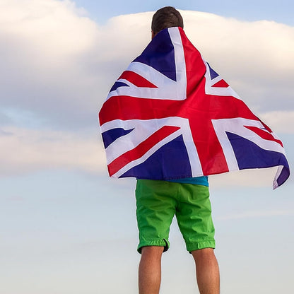 Union Jack Flags Britain UK Flag (PACK OF 2) 5ft x 3ft with Brass Eyelets British UK National Flag for Indoor & Outdoor Use, Parties Festivals Coronation Street Decorations Royal Celebrations,