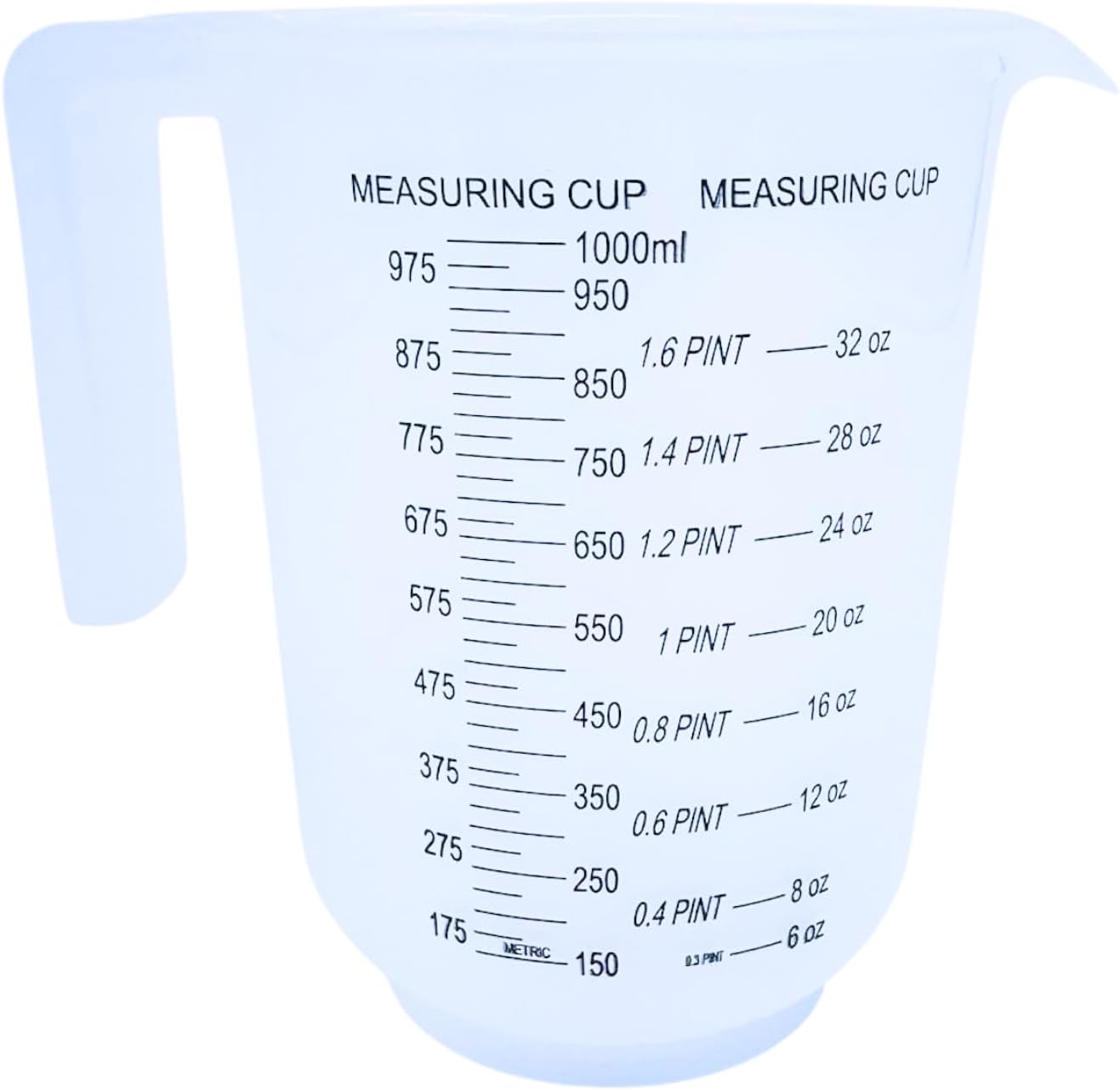 Measuring Jugs Set of 3 – 1L, 500ml & 250ml – Kitchen Measuring Jug for Cooking & Baking – Clear Measurement in Millilitres, Pints & Ounces – Stackable & Easy-Pour Design