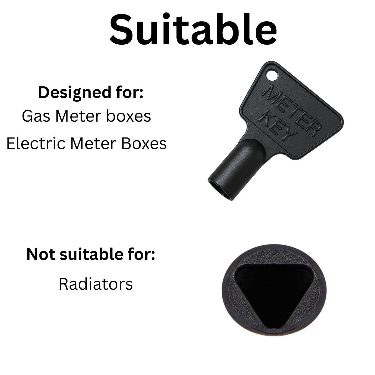 HowseHold Gas Meter Box Key [4 Pack] - Triangle Key - Electric Box Key - Utility Box Key - Black Plastic Key