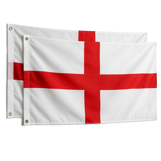 ENGLAND Flag St George’s Flag (PACK OF 2) 5ft x 3ft with Brass Eyelets for Football Rugby St George’s Day, Euro & World Cup, Festivals Parades Parties Homes Gardens & Patriotic Celebrations St George