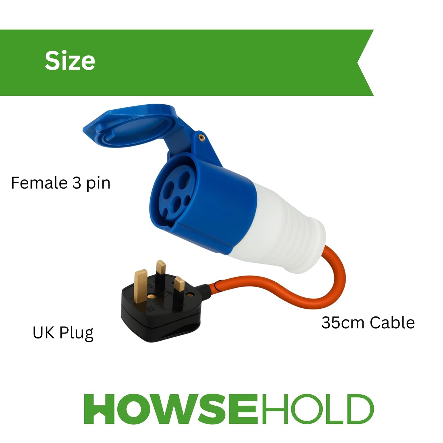 16amp to 13amp Adapter 3 Pin to UK Socket Converter 110v To 240v Converter Hook Up Camping, Generators & Caravan Mains Hookup 250V 16A Electric 16amp Plug Sockets