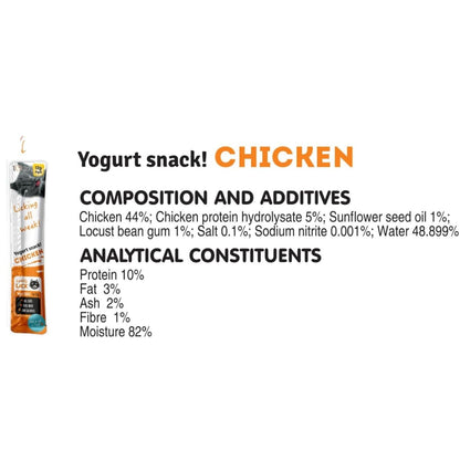 Cat Yoghurt Lickable Treats (75 Pack) Mixed Variety - Chicken, Salmon, Tuna & Shrimp – Creamy Cat Treats Made with Real Meat – 12g Each 4 Flavours