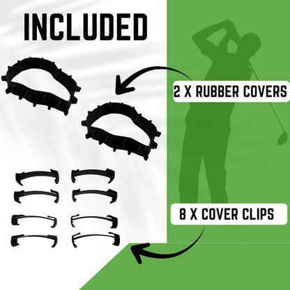 Golf Winter Wheel Covers for Push/Pull Trolleys Fits 10 inch Tyres Studded Rubber Fairway Protectors - Pair