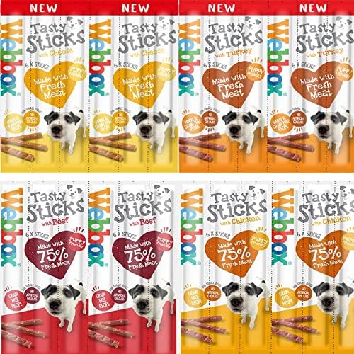 Webbox Dogs Delight Variety Pack Chicken Beef Turkey and Cheese 72 STICKS TOTAL