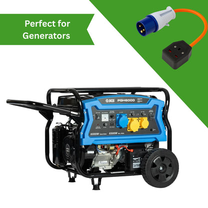 16amp to 13amp Adapter 3 Pin to UK Socket Converter 110v To 240v Converter Hook Up Camping, Generators & Caravan Mains Hookup 250V 16A Electric 16amp Plug Sockets