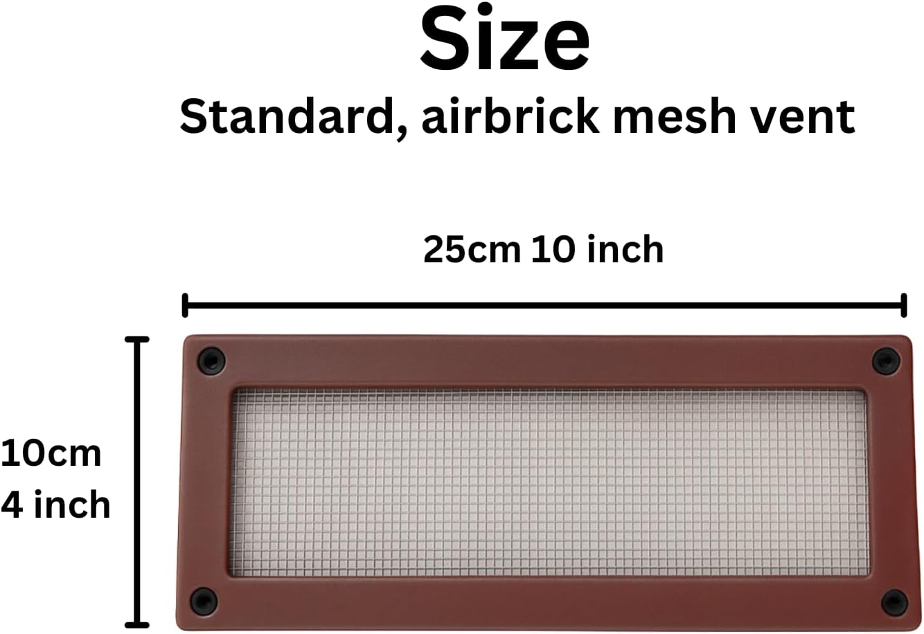 HowseHold Air Brick Mesh Cover (Pack of 4) Pest Proof Stainless Steel Vent Mesh for Rodent, Bird & Insect Protection Fits Standard Air Bricks