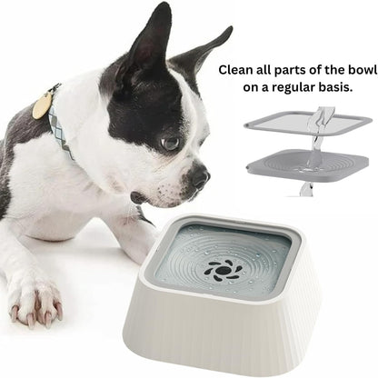Slow Drinking Dog Water Bowl - Floating Lid To Prevent Choking and Vomiting No Spill Design for Messy Drinkers, Reduces Wet Floors, Ideal for Home and Travel