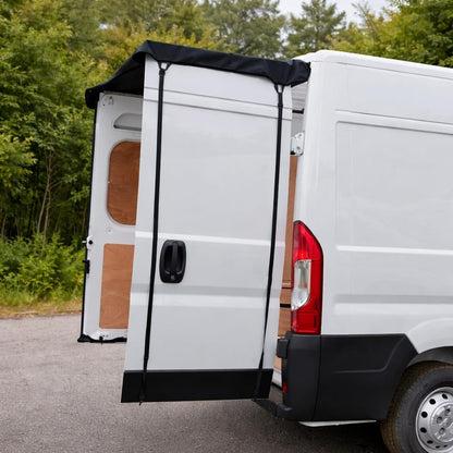 Rear Van Barn Door Awning Cover - Weather and Sun Protection for Vans and Campers Universal Fit Transits, Ducato, Vivaro, VW